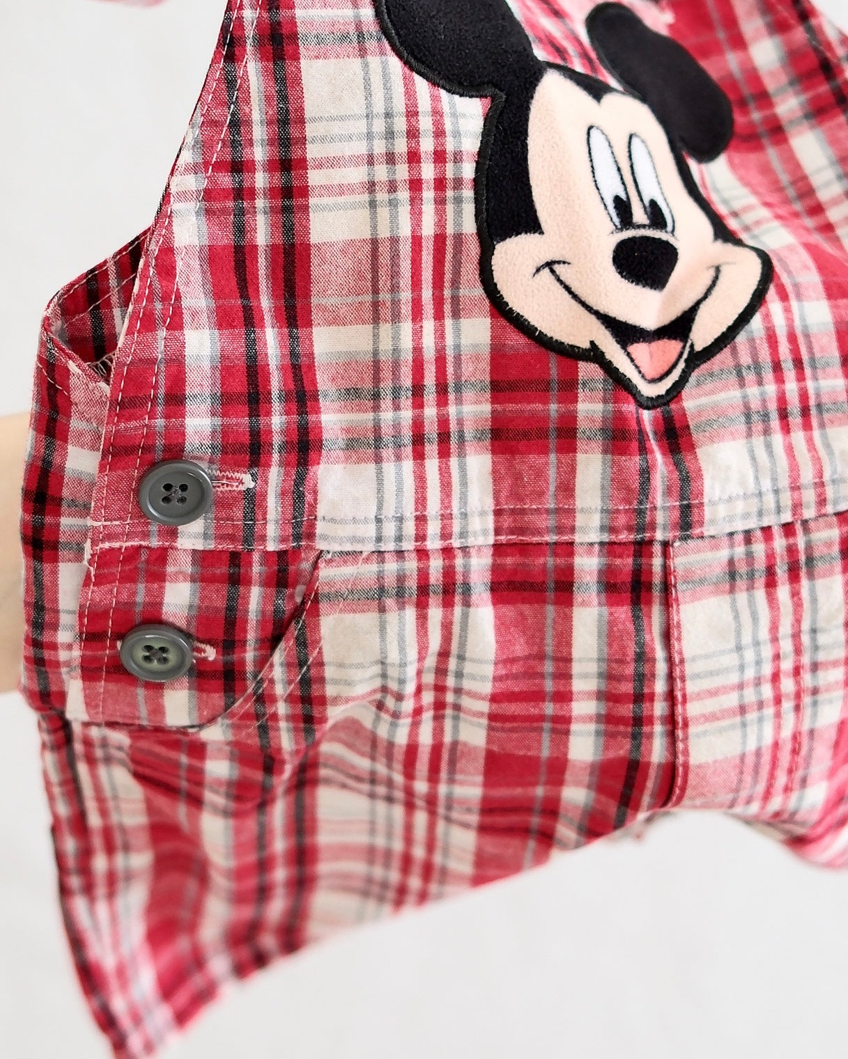 Modern Disney Mickey Mouse Plaid Shortall Romper: 24M