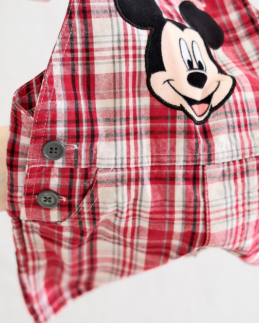 Modern Disney Mickey Mouse Plaid Shortall Romper: 24M