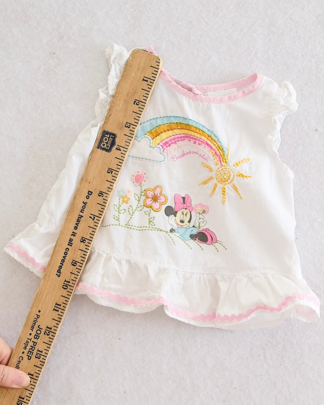 Y2K Disney Baby Minnie Mouse Rainbow Ruffle Top: 3m