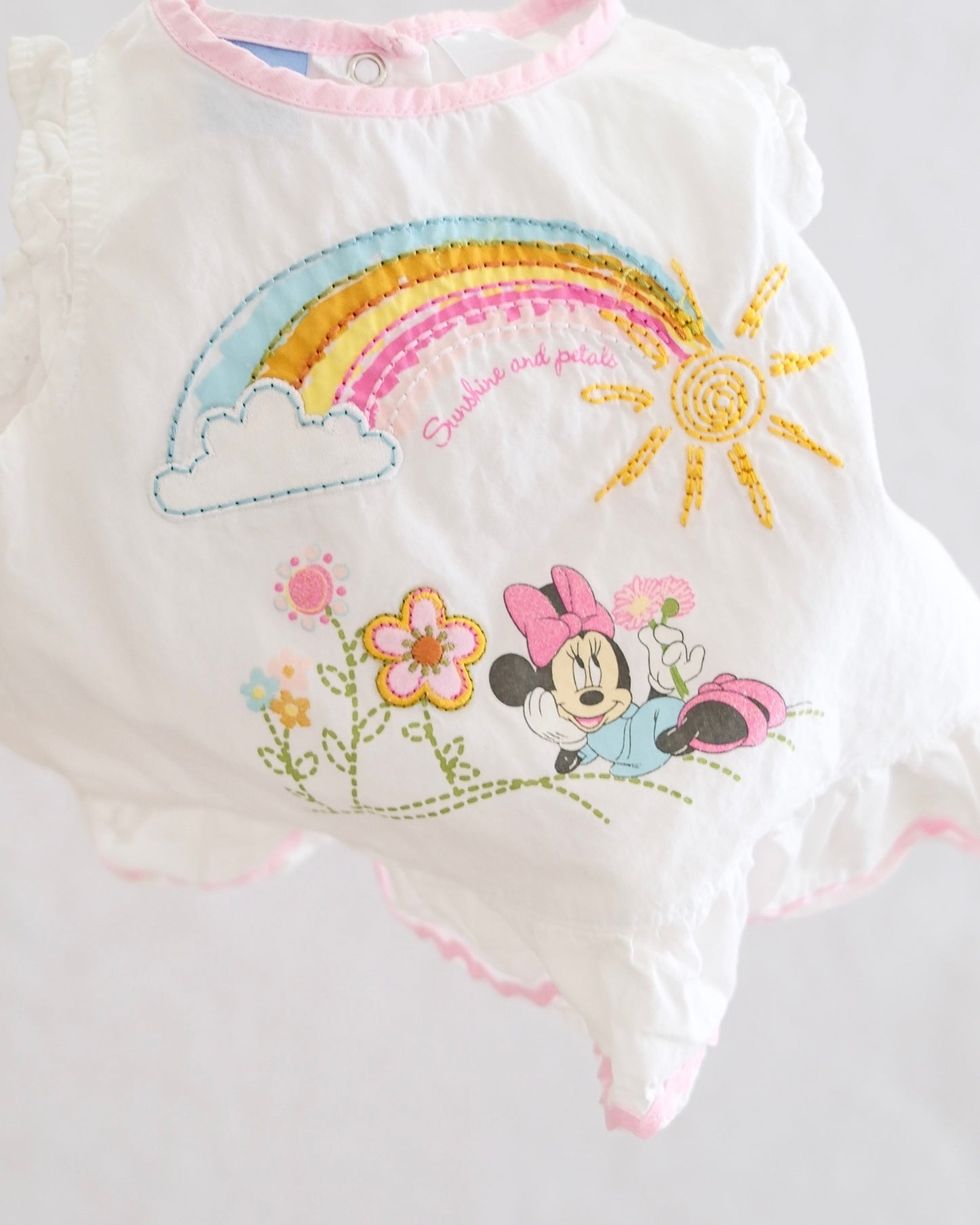 Y2K Disney Baby Minnie Mouse Rainbow Ruffle Top: 3m