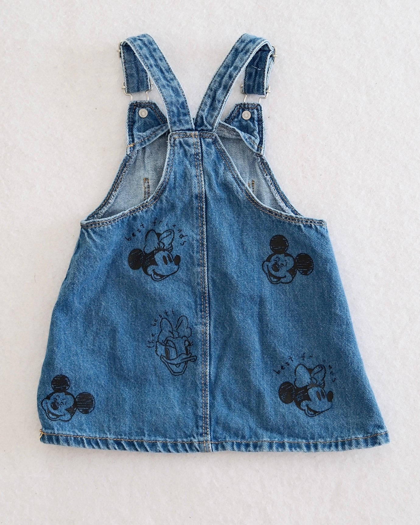 Zara x Disney Mickey & Friends Denim Pinafore Dress: 12-18M