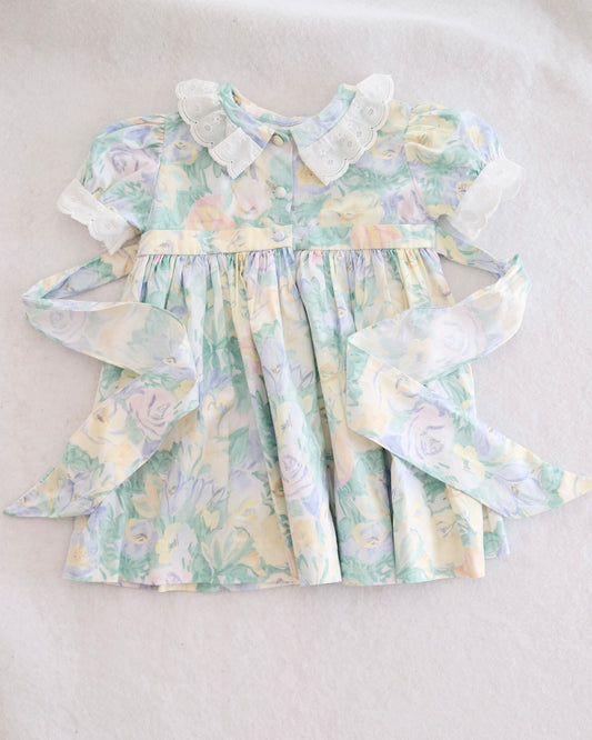 Vintage Lynley Designs Watercolor Floral Dress: 2T