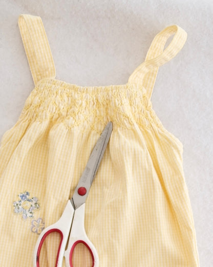 Vintage Gymboree Floral Patchwork Gingham Smocked Flower Romper: 12m