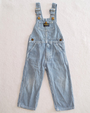 Vintage Kids OshKosh Blue & White Pinstripe Overalls: 3T
