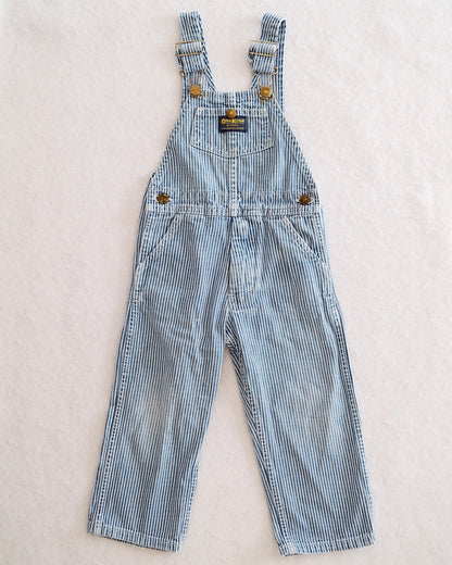 Vintage OshKosh Blue & White Pinstripe Overalls: 3T - Yellow Clover Vintage Kids Clothes