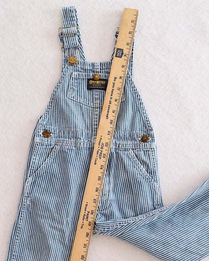 Vintage OshKosh Blue & White Pinstripe Overalls: 3T - Yellow Clover Vintage Kids Clothes
