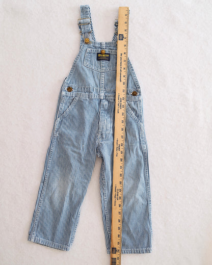 Vintage OshKosh Blue & White Pinstripe Overalls: 3T - Yellow Clover Vintage Kids Clothes