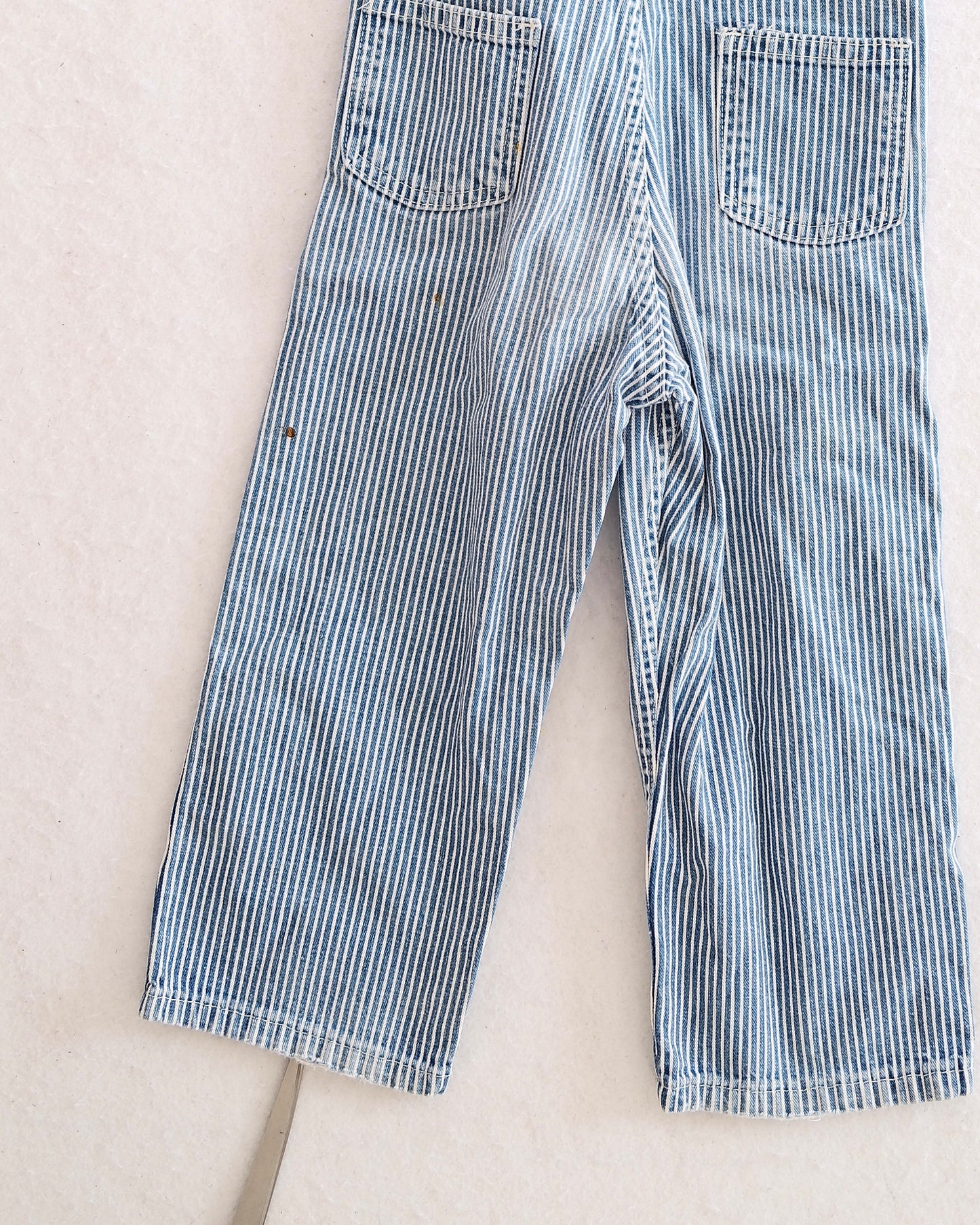 Vintage OshKosh Blue & White Pinstripe Overalls: 3T - Yellow Clover Vintage Kids Clothes