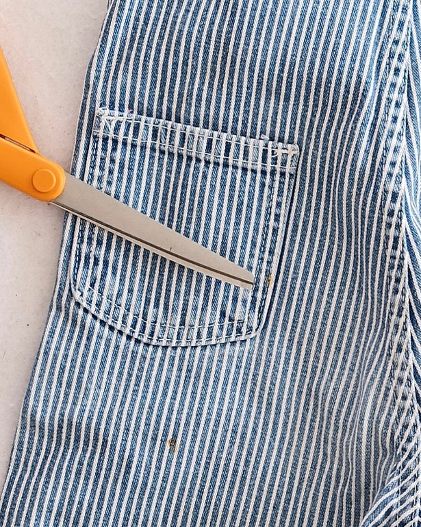 Vintage OshKosh Blue & White Pinstripe Overalls: 3T - Yellow Clover Vintage Kids Clothes