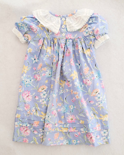 Vintage Baby Cary Periwinkle Floral Ruffle Collar Dress: 3T