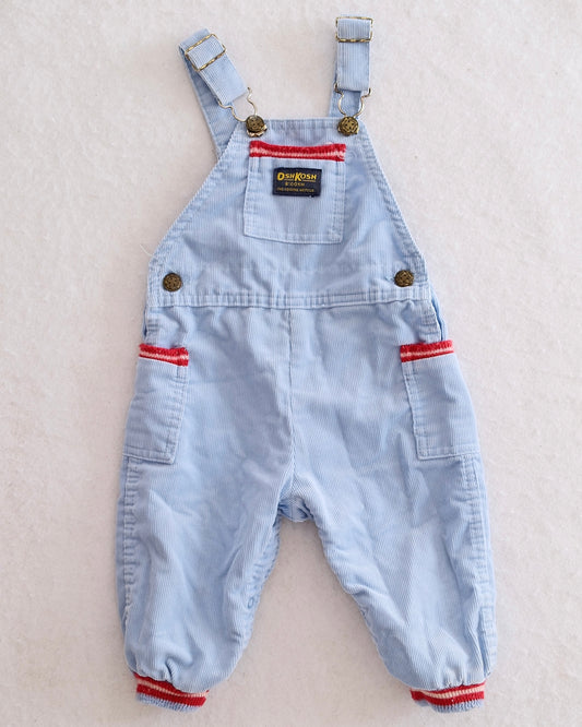 Vintage OshKosh Light Blue Corduroy Jogger Overalls: 18m?