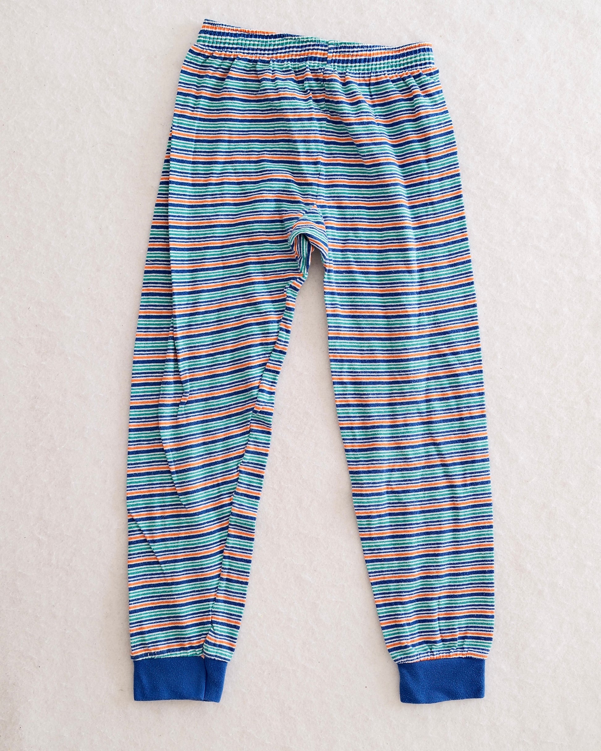 Vintage OshKosh Blue + Orange Striped Lounge Set Set: 5–6Y - Yellow Clover Vintage Kids Clothes