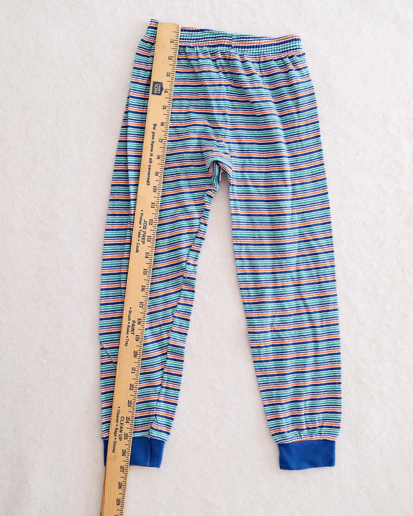 Vintage OshKosh Blue + Orange Striped Lounge Set Set: 5–6Y - Yellow Clover Vintage Kids Clothes
