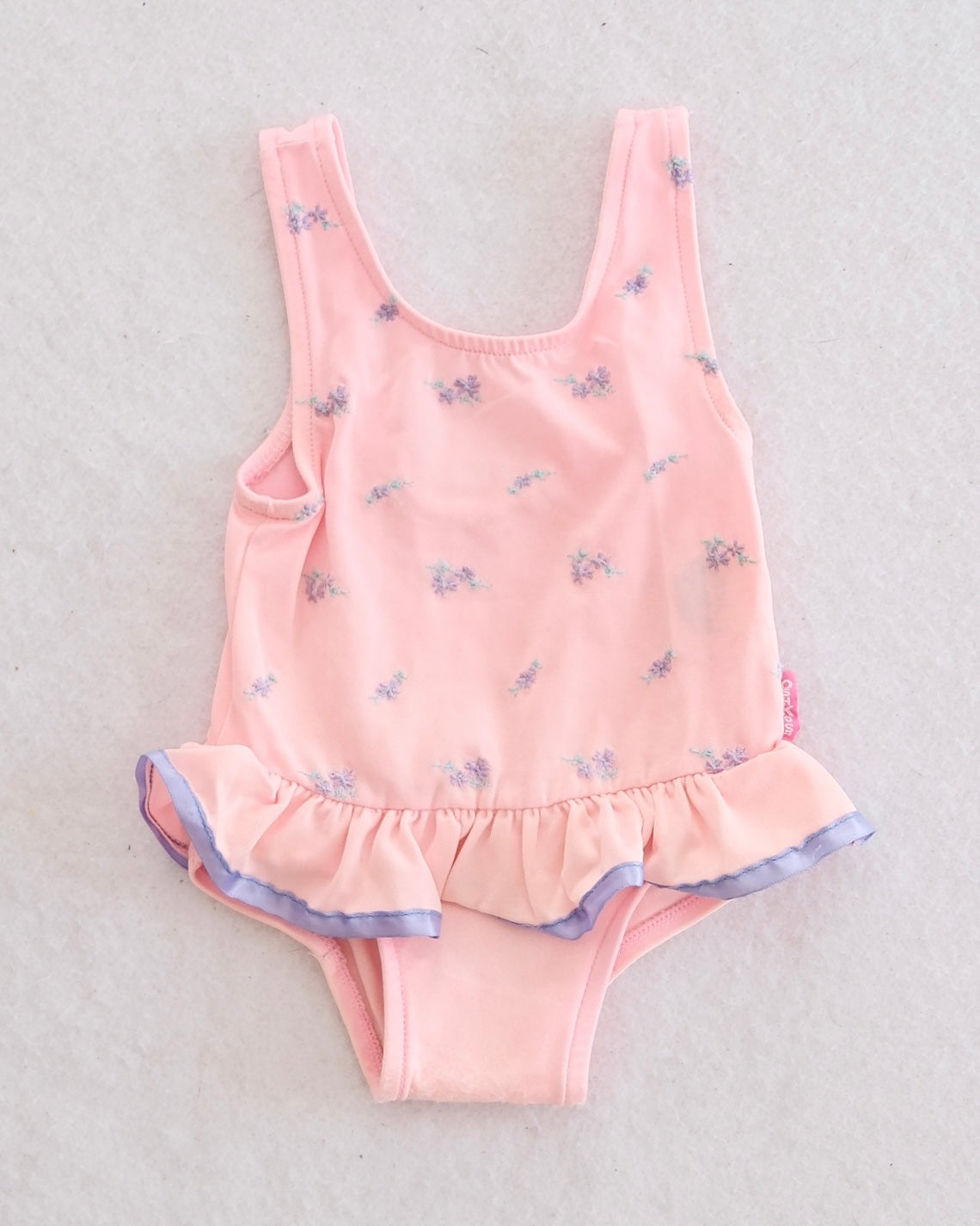 Vintage OshKosh Peach Pink Embroidered Swimsuit: 18m