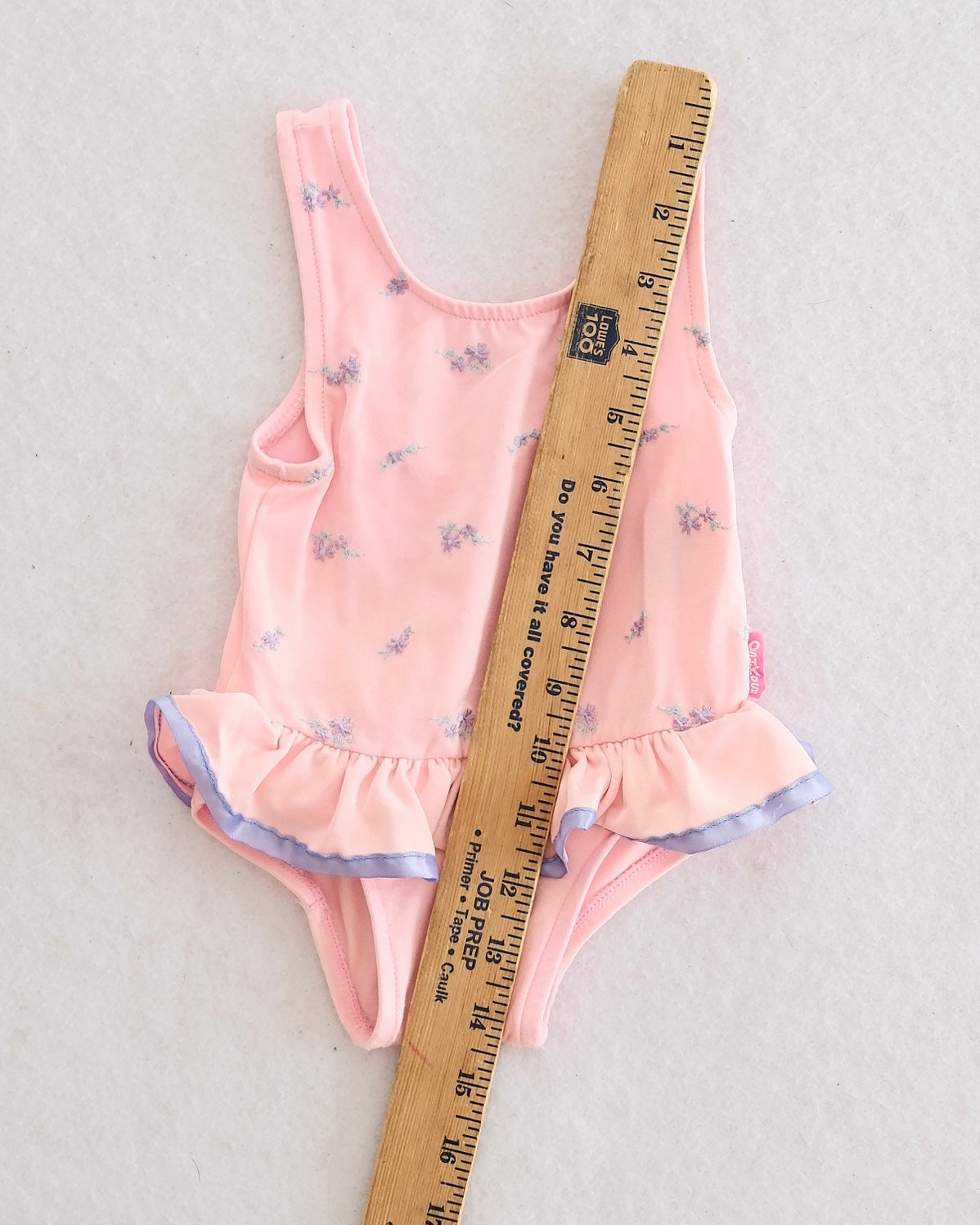 Vintage OshKosh Peach Pink Embroidered Swimsuit: 18m