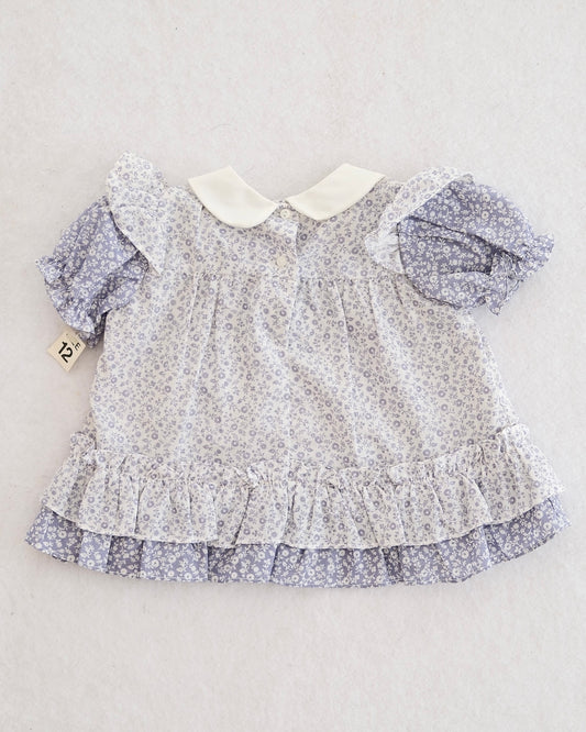 Vintage Dusty Purple Ditsy Floral Dress: 6m?