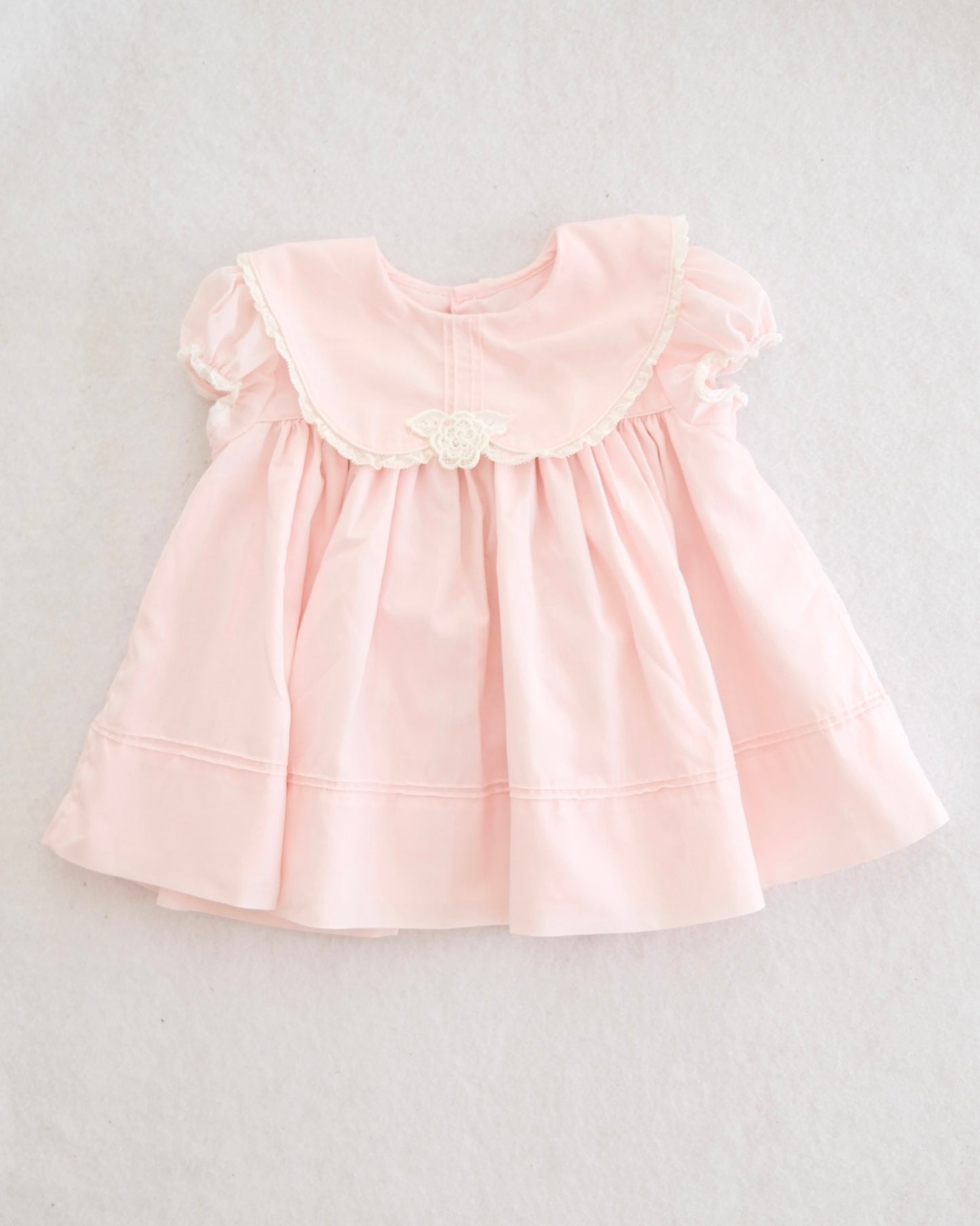 Vintage CI Castro Pink Rosette Collar Dress: 18m