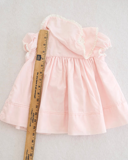 Vintage CI Castro Pink Rosette Collar Dress: 18m