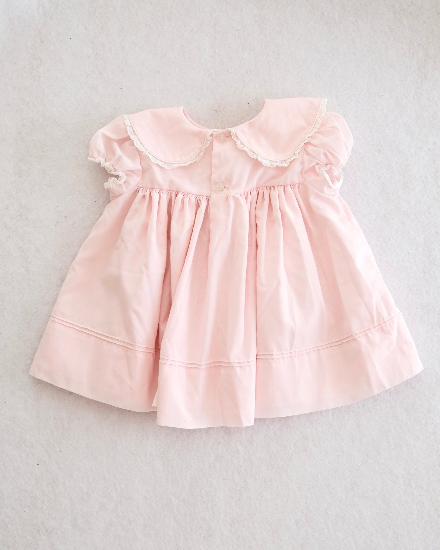 Vintage CI Castro Pink Rosette Collar Dress: 18m