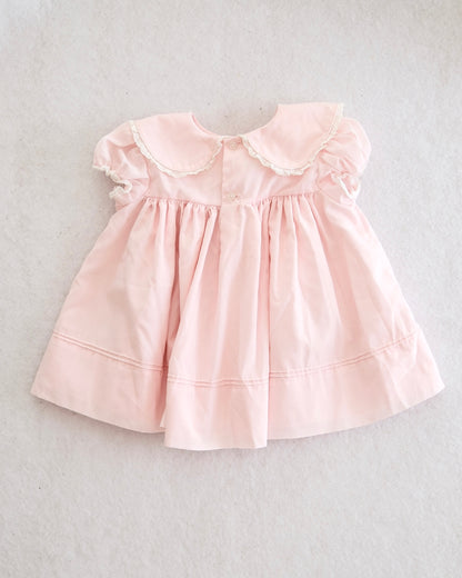 Vintage CI Castro Pink Rosette Collar Dress: 18m