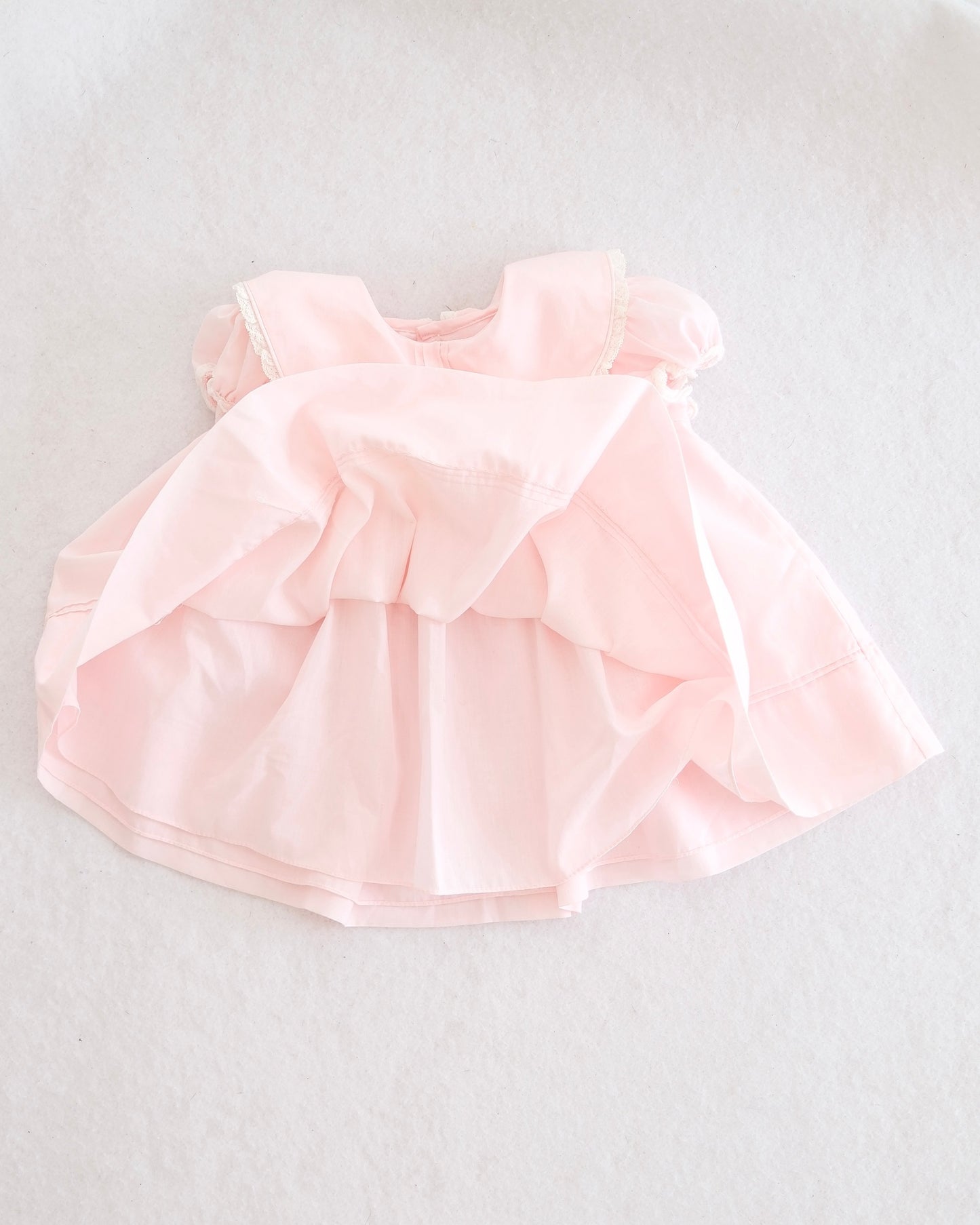 Vintage CI Castro Pink Rosette Collar Dress: 18m