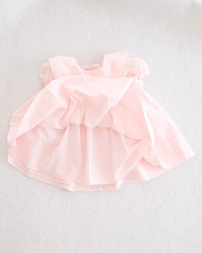 Vintage CI Castro Pink Rosette Collar Dress: 18m