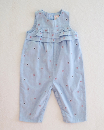 Y2K Gymboree Chambray Floral Romper: 6-12M