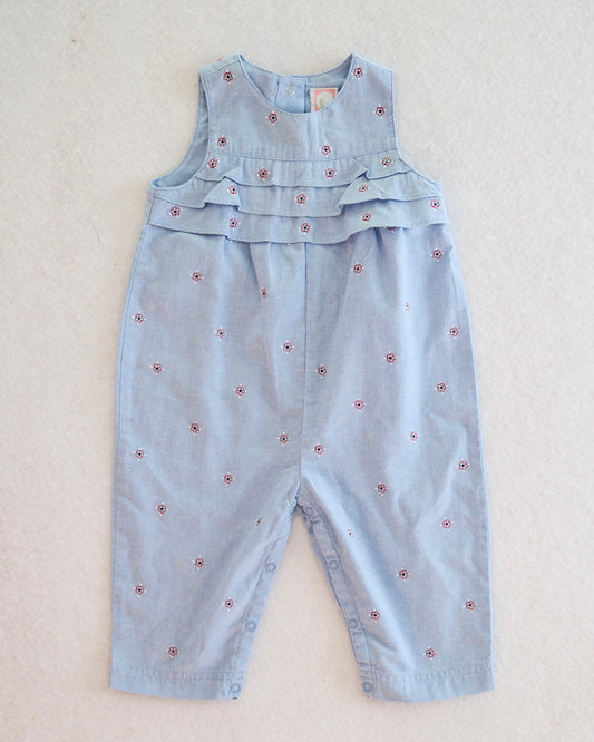 Y2K Gymboree Chambray Floral Romper: 6-12M