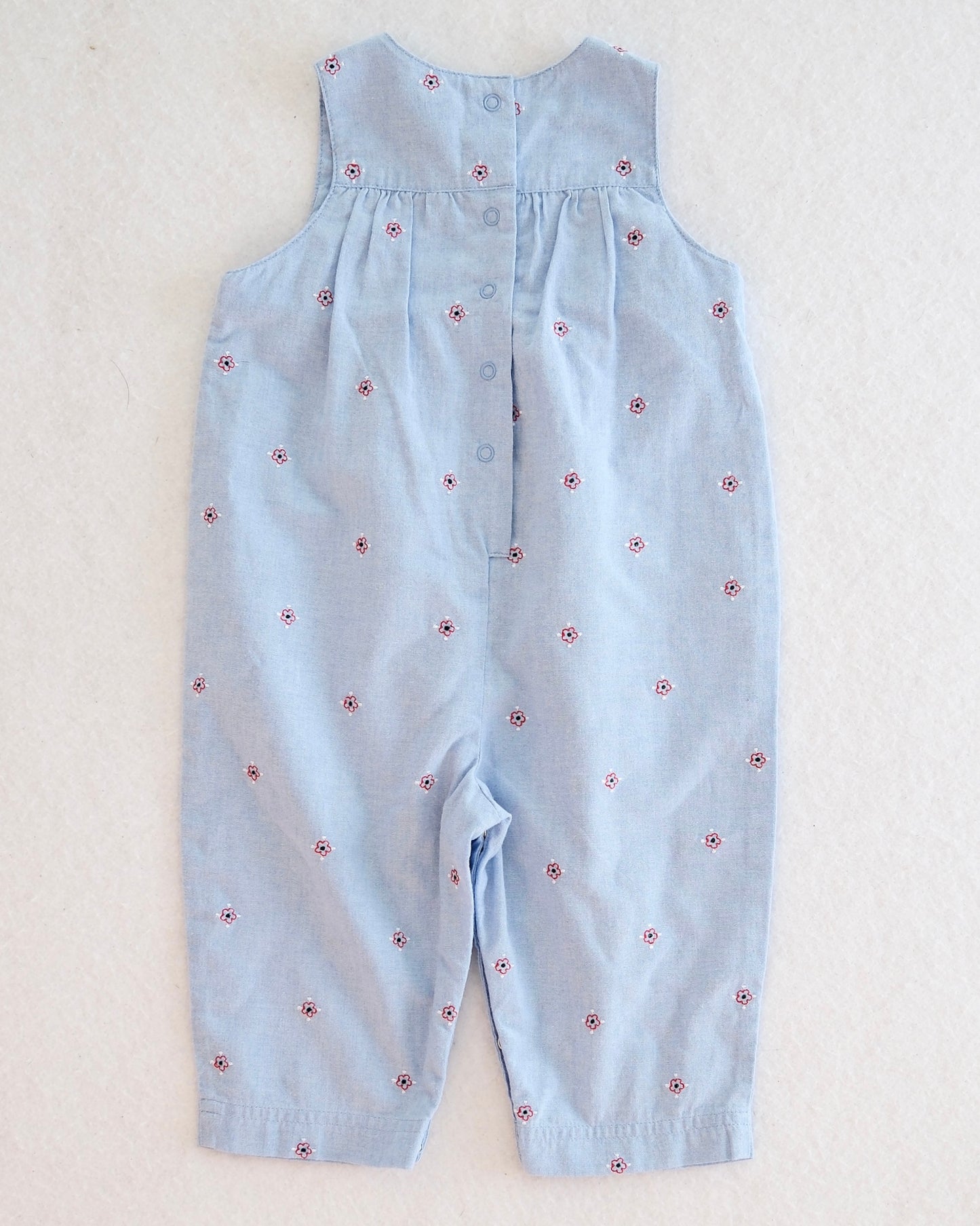 Y2K Gymboree Chambray Floral Romper: 6-12M