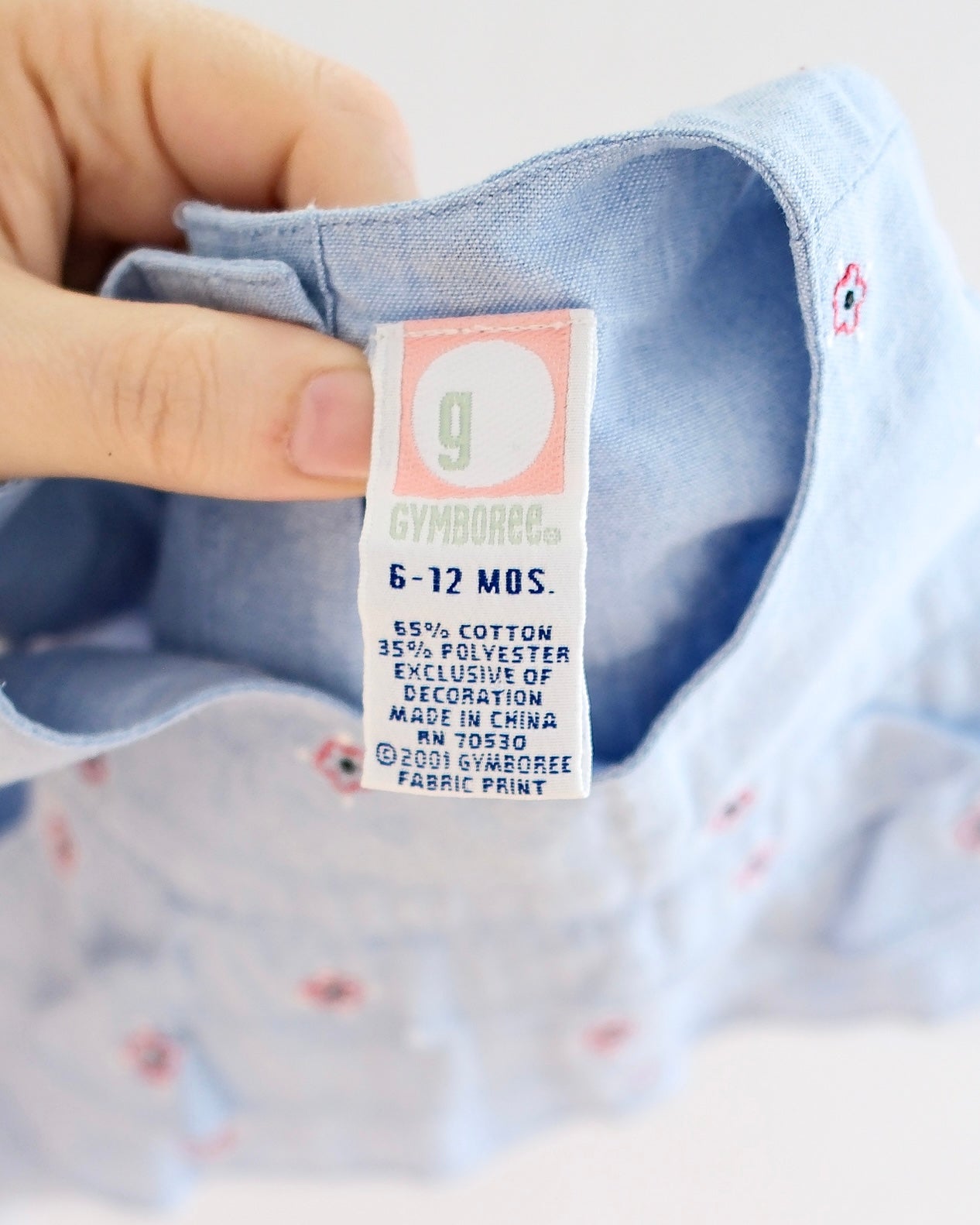 Y2K Gymboree Chambray Floral Romper: 6-12M