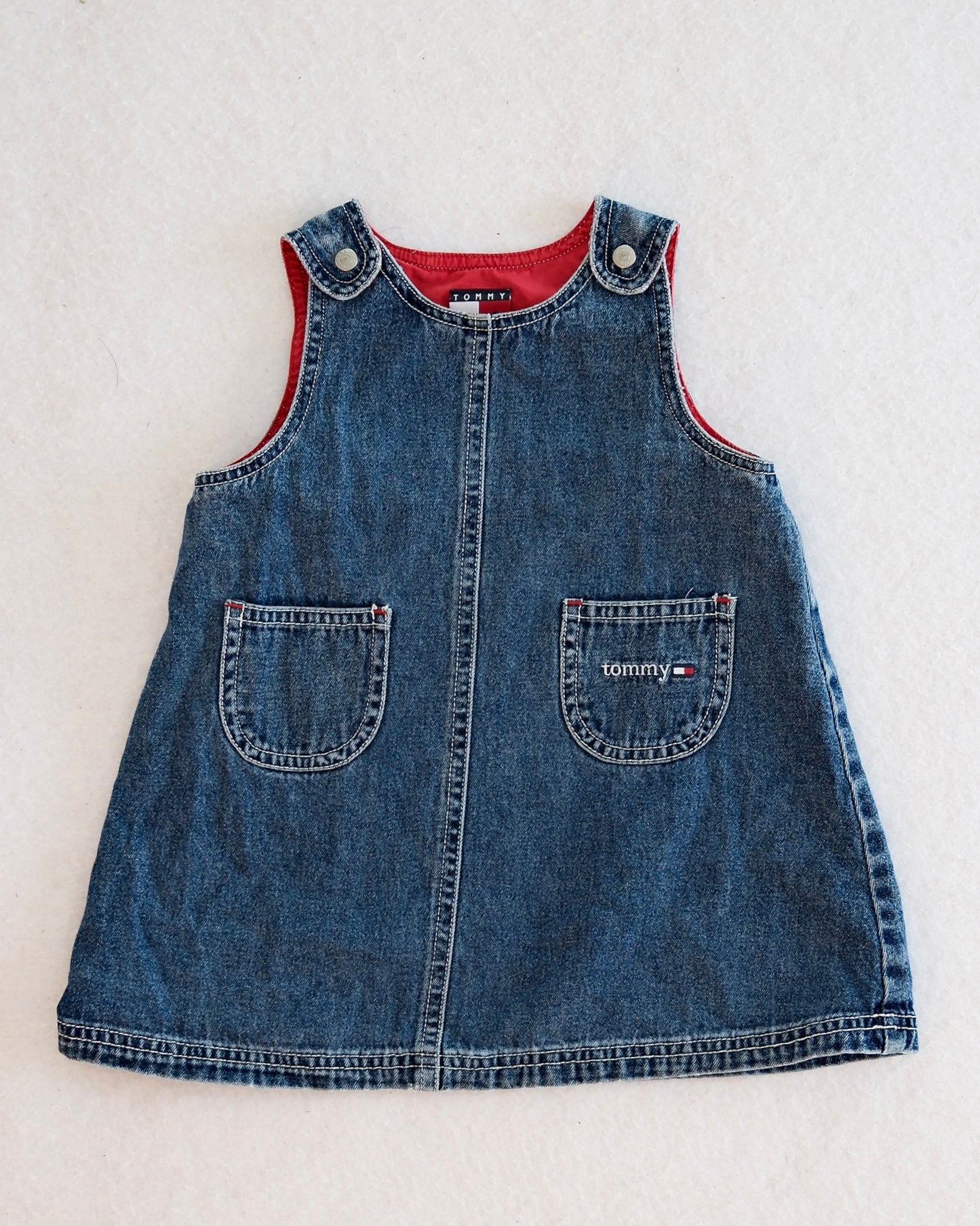 Y2K Tommy Hilfiger Denim Jumper Dress: 12-18M