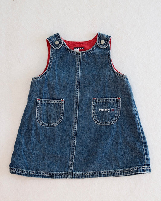 Y2K Tommy Hilfiger Denim Jumper Dress: 12-18M