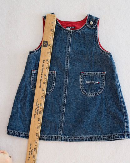 Y2K Tommy Hilfiger Denim Jumper Dress: 12-18M