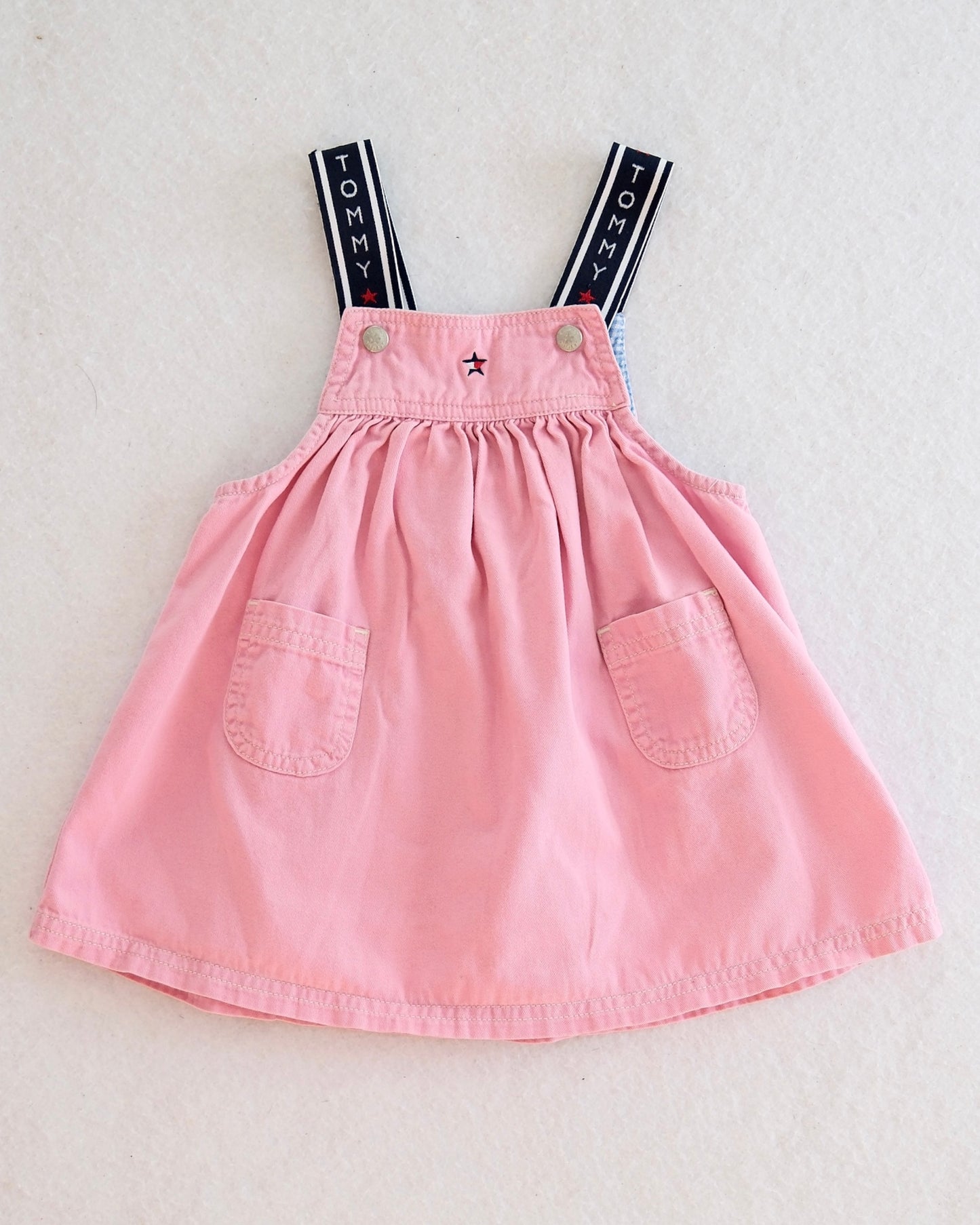 Y2K Tommy Hilfiger Pink Logo Strap Jumper: 12-18M
