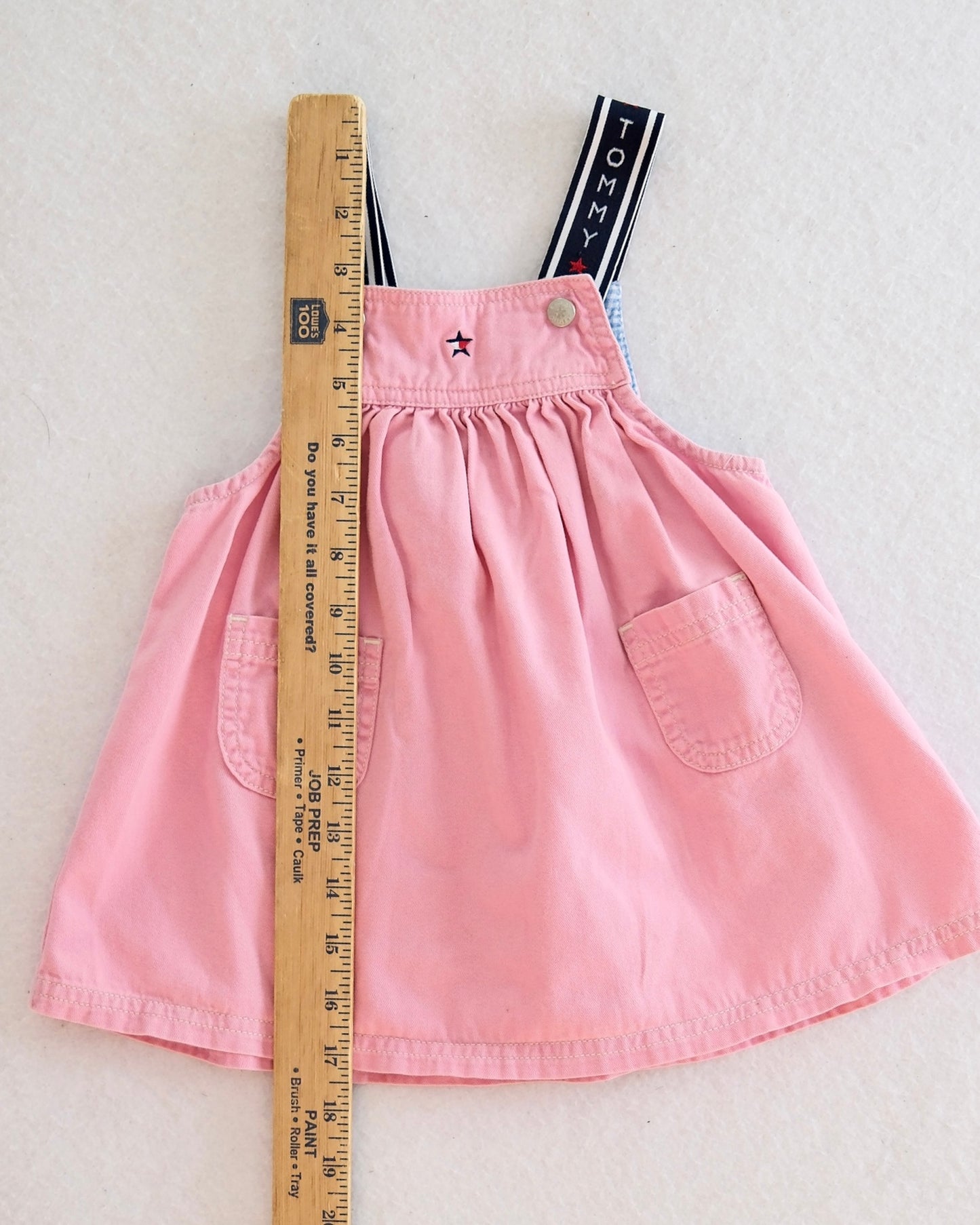 Y2K Tommy Hilfiger Pink Logo Strap Jumper: 12-18M