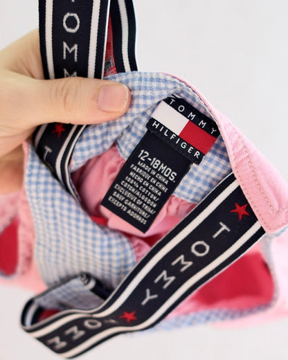 Y2K Tommy Hilfiger Pink Logo Strap Jumper: 12-18M