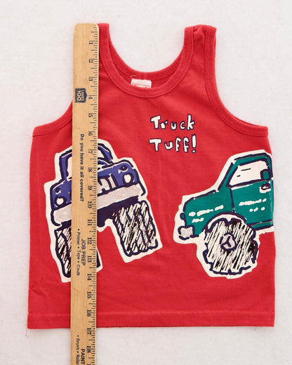 Vintage Buster Brown Kids Red Monster Truck Tank Top: Size 5
