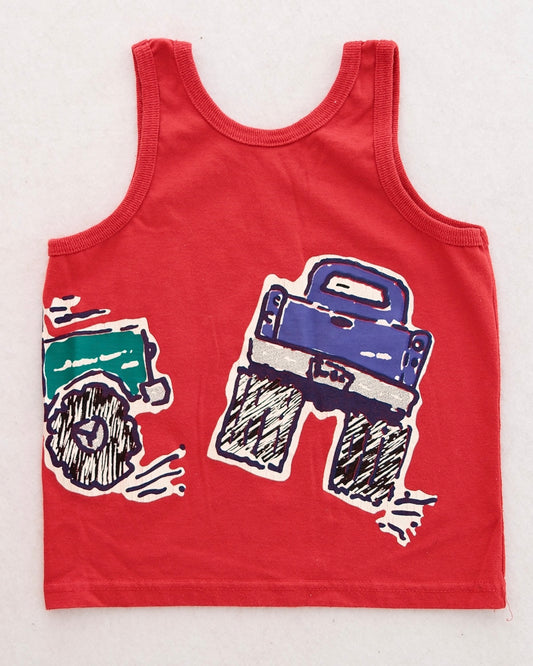 Vintage Buster Brown Kids Red Monster Truck Tank Top: Size 5