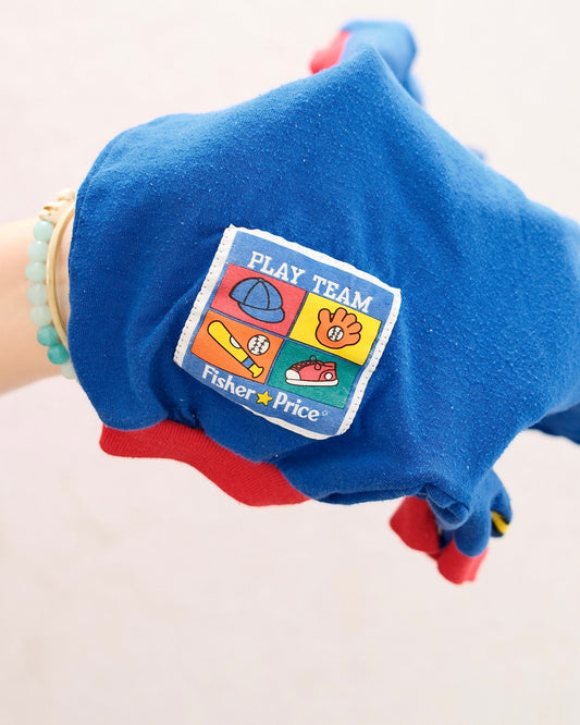 Vintage Fisher-Price Baby Play Team Hooded Sports Romper: Size 9m?