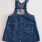 Vintage Polo Jeans Co. Ralph Lauren Denim Overall Dress with RL Flag Patch: 24m - Yellow Clover Vintage Kids Clothes