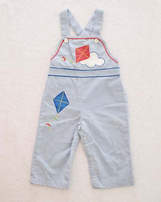 Vintage Tiny Tots Baby Striped Kite Romper: Size 18M
