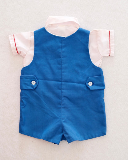 Vintage Samara Baby Balloon Romper with Collared Shirt: Size 12m?