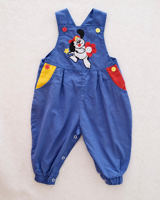 Vintage Cuties by Judy Baby Puppy Dog Sports Overalls: Size 12M