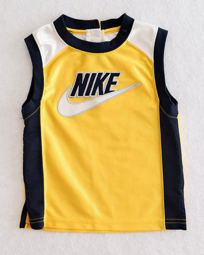 Y2K Nike Yellow + Navy Jersey Tank: 12m