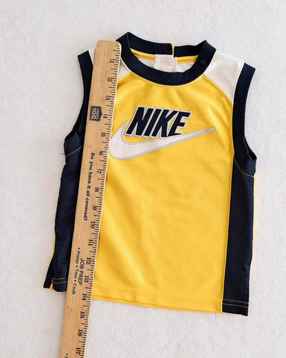 Y2K Nike Yellow + Navy Jersey Tank: 12m
