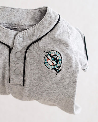Y2K Florida Marlins Baby Baseball Jersey Romper: Size 12M