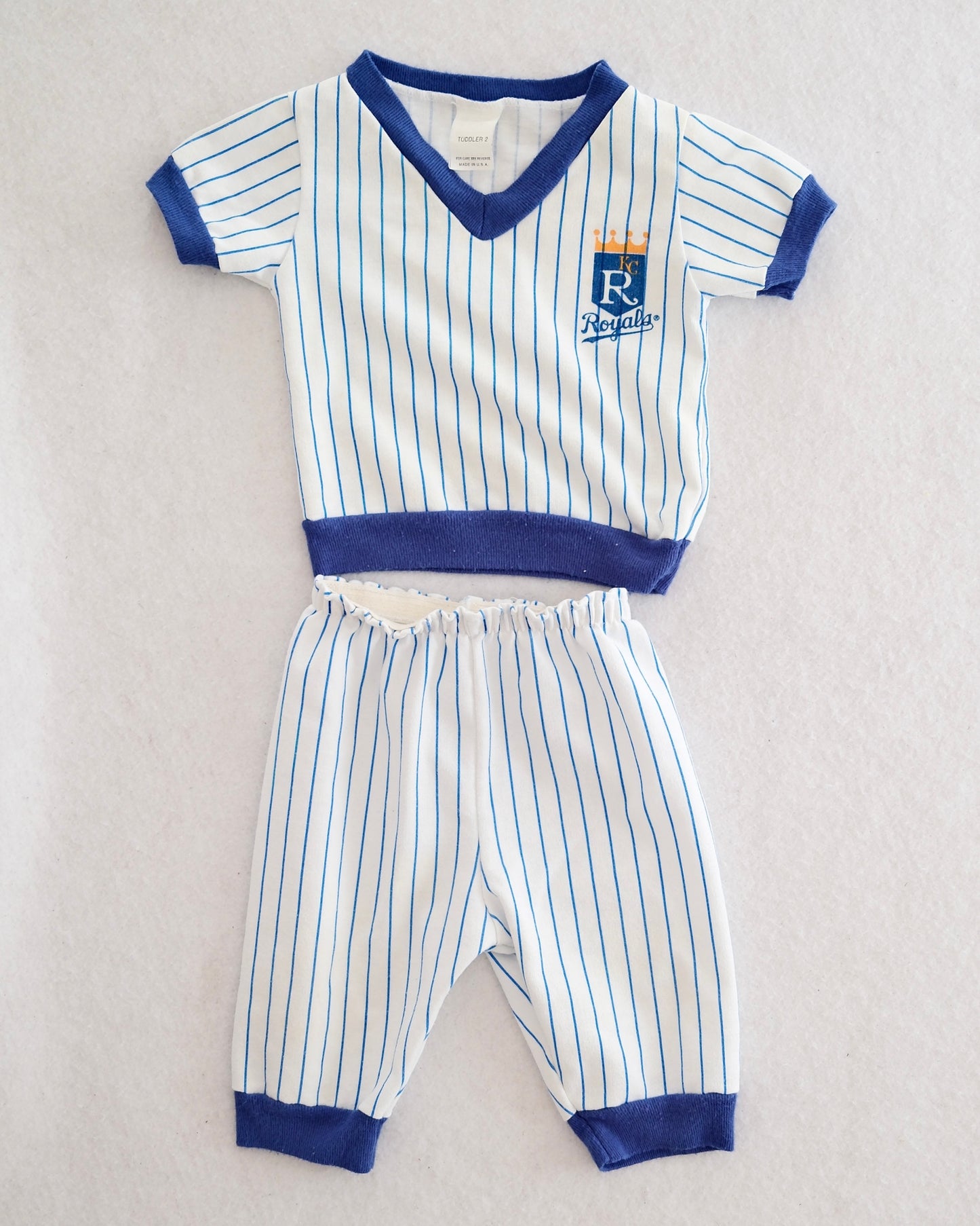 Vintage Kansas City Royals Toddler Pinstripe Baseball Shirt and Pants Set: 18m?