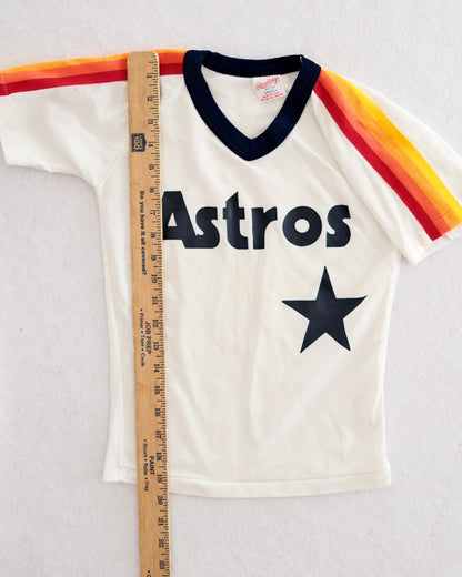 Vintage Houston Astros Kids Rainbow Stripe Baseball Jersey: Size 7y?