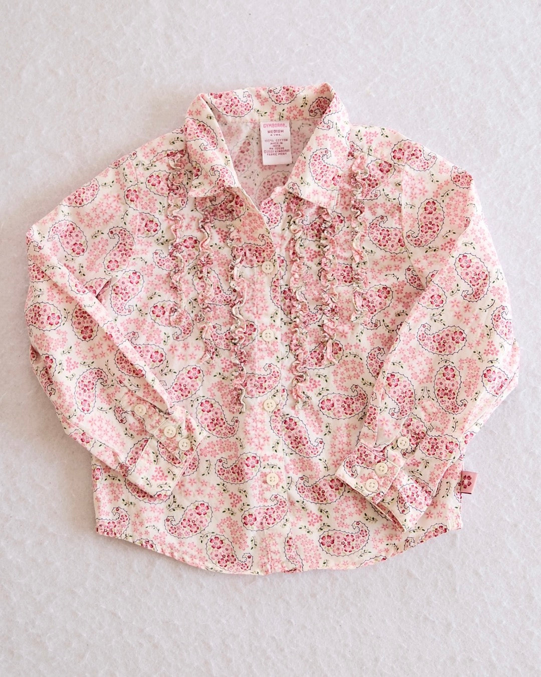 Vintage Gymboree Portabello Road Paisley Ruffle Shirt: 4T - Yellow Clover Vintage Kids Clothes