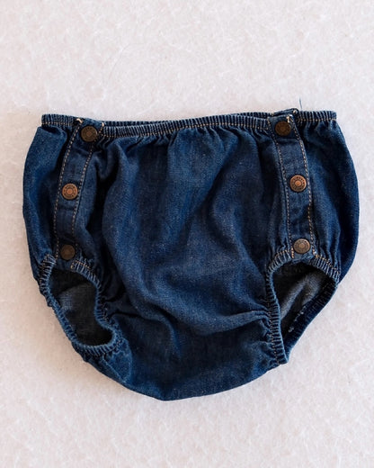 Vintage Calvin Klein Chambray Pocket Bloomers: 18m? - Yellow Clover Vintage Kids Clothes
